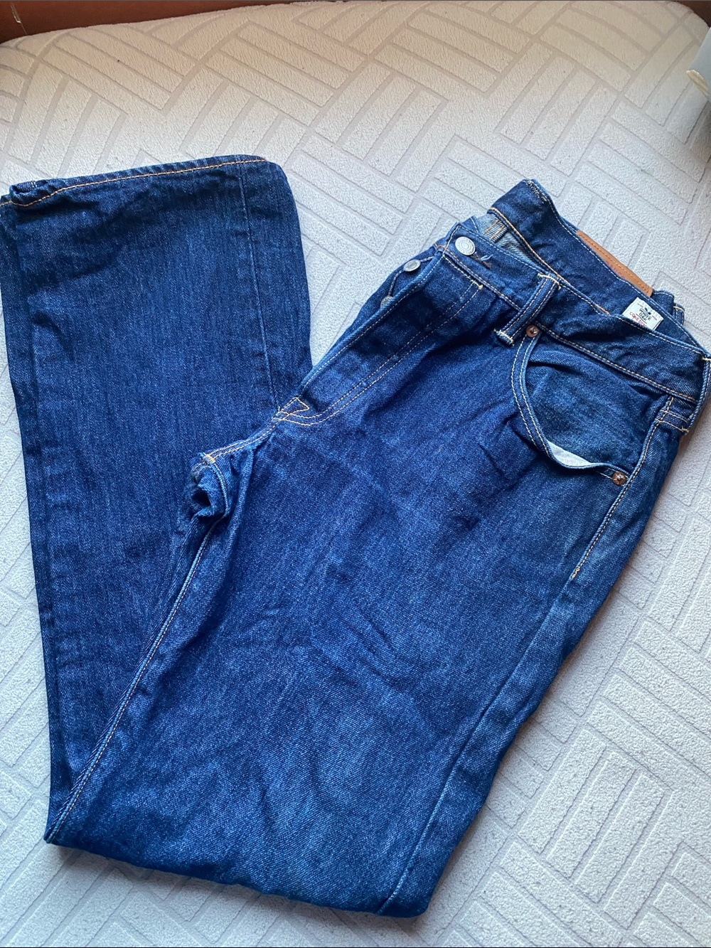 Levi's 501 White Oak Cone Denim Men's Dark Blue Bootcut Jeans 34 32